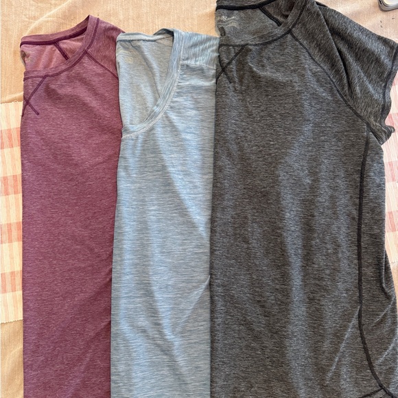 Lot of 3 Eddie Bauer Women's Short Sleeve Tees - Purple, Blue, Gray - Picture 1 of 13
